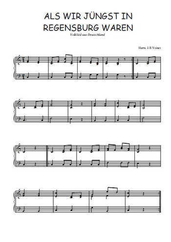 Téléchargez l'arrangement pour piano de la partition de Als wir jüngst in Regensburg waren en PDF